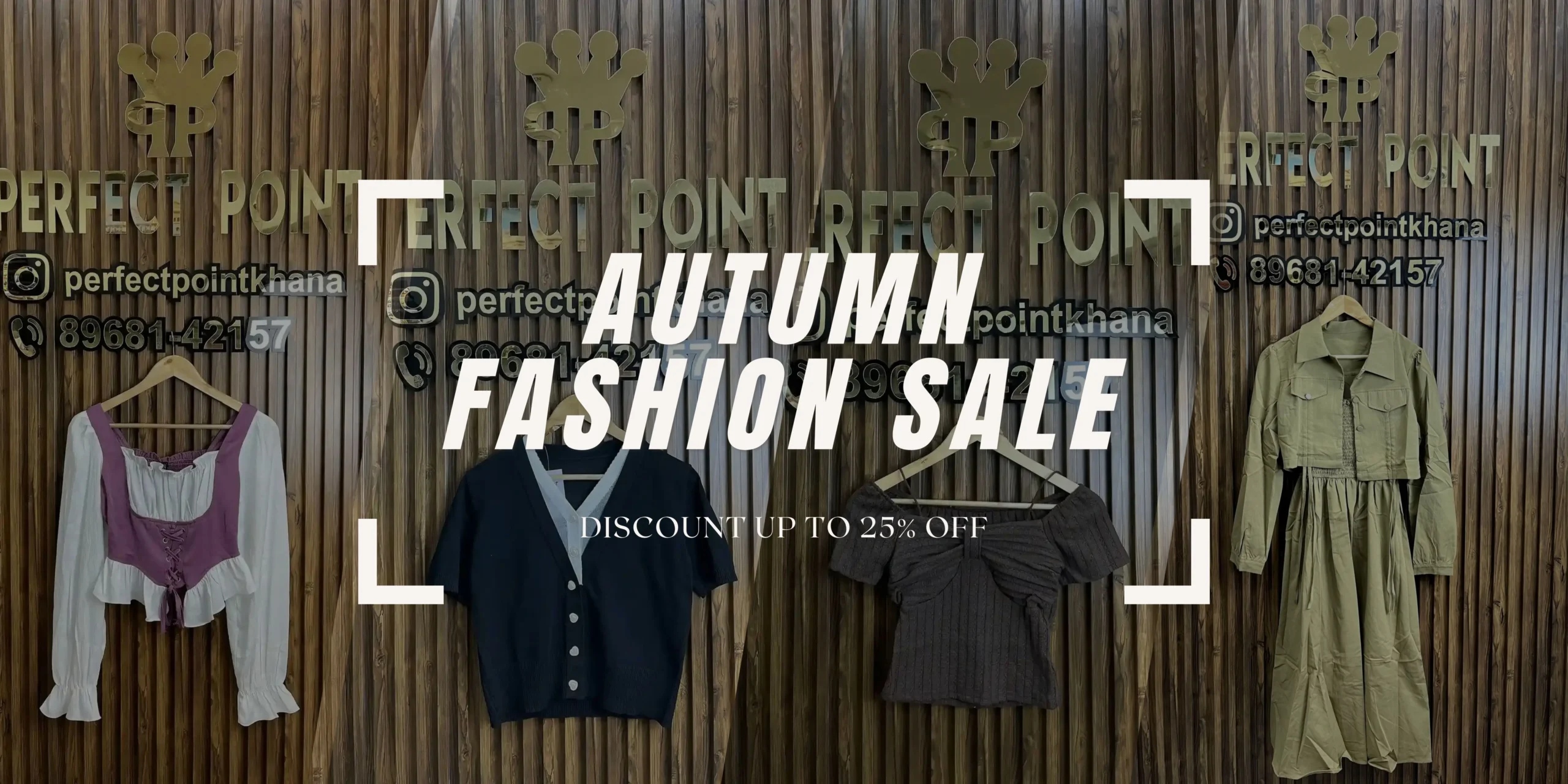 Simple Modern Photo Collage Autumn Fashion Sale Banner