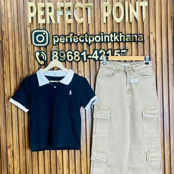 White Collar Tops with Cargo
