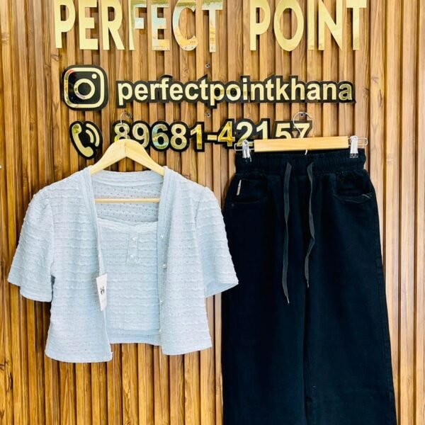 Self Net Top With Cargo Pants